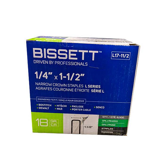 Bissett Staple 18 Gauge-L 1/4in Cr 1-1/2in EG