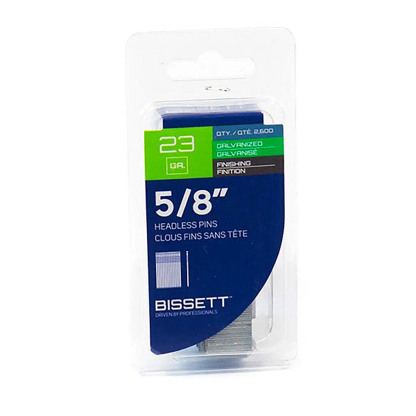 Bissett Pin Nails 23 Gauge 5/8in Headless