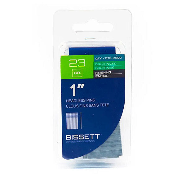Bissett Pin Nails 23 Gauge 1in Headless