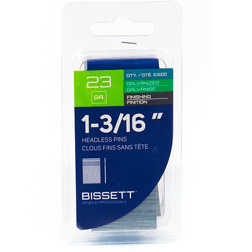 Bissett Pin Nails 23 Gauge 1-3/16in Headless