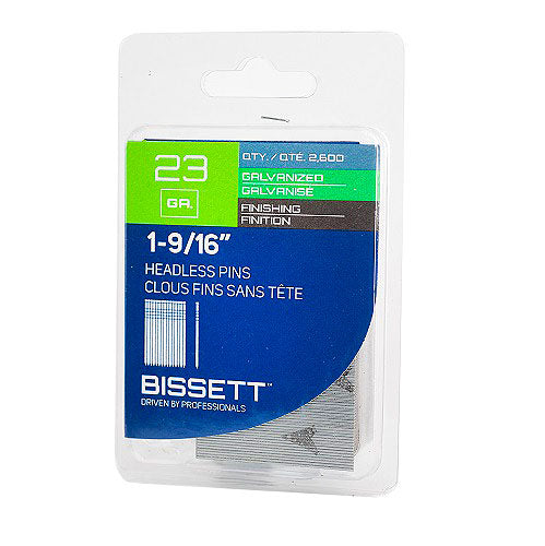 Bissett Pin Nails 23 Gauge 1-9/16in Headless