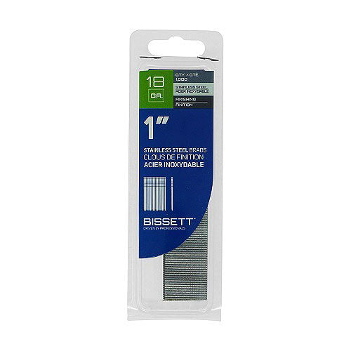 Bissett Brad Nails 18 Gauge 1in SS 1M