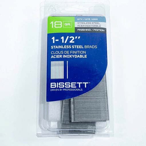 Bissett Brad Nails 18 Gauge 1-1/2in SS 1M