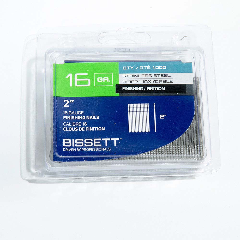 Bissett Brad Nails 16 Gauge 2in SS 1M