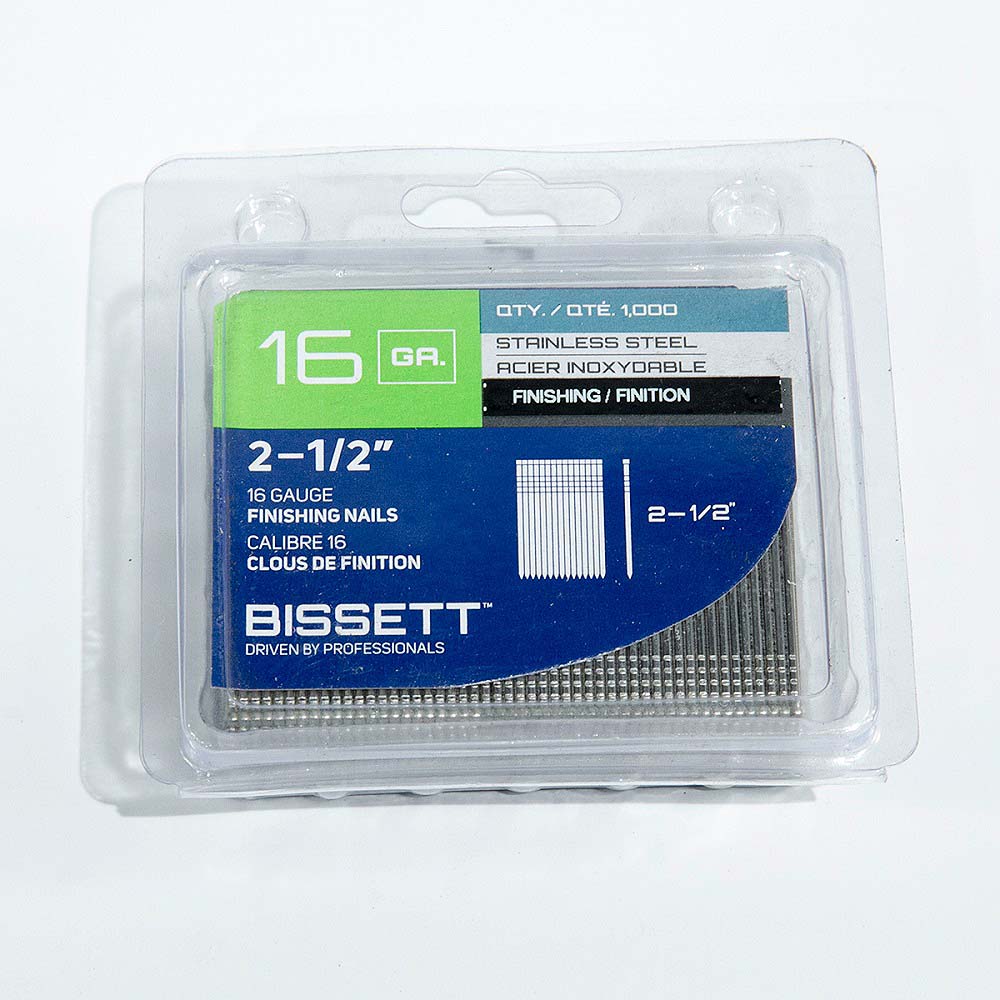 Bissett Brad Nails 16 Gauge 2-1/2in SS 1M