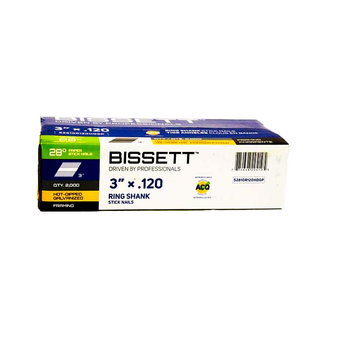 Bissett Stick Nails 3in.120 28D RNG HDG