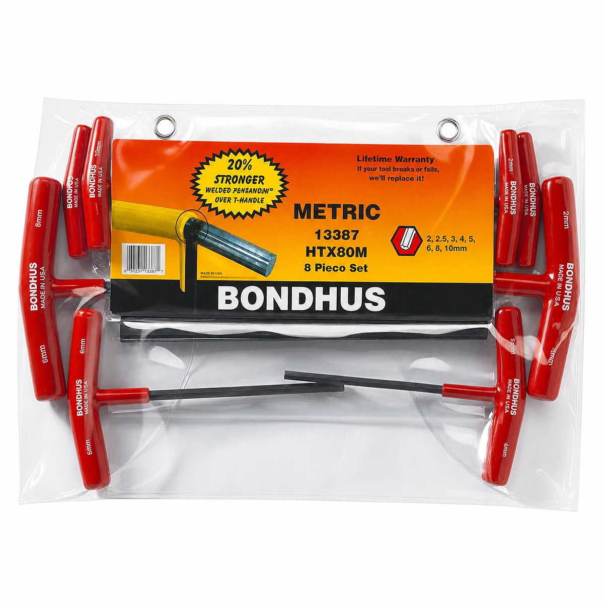 Bondhus 8pc Metric T-Handle Hex Tool Set (13387)