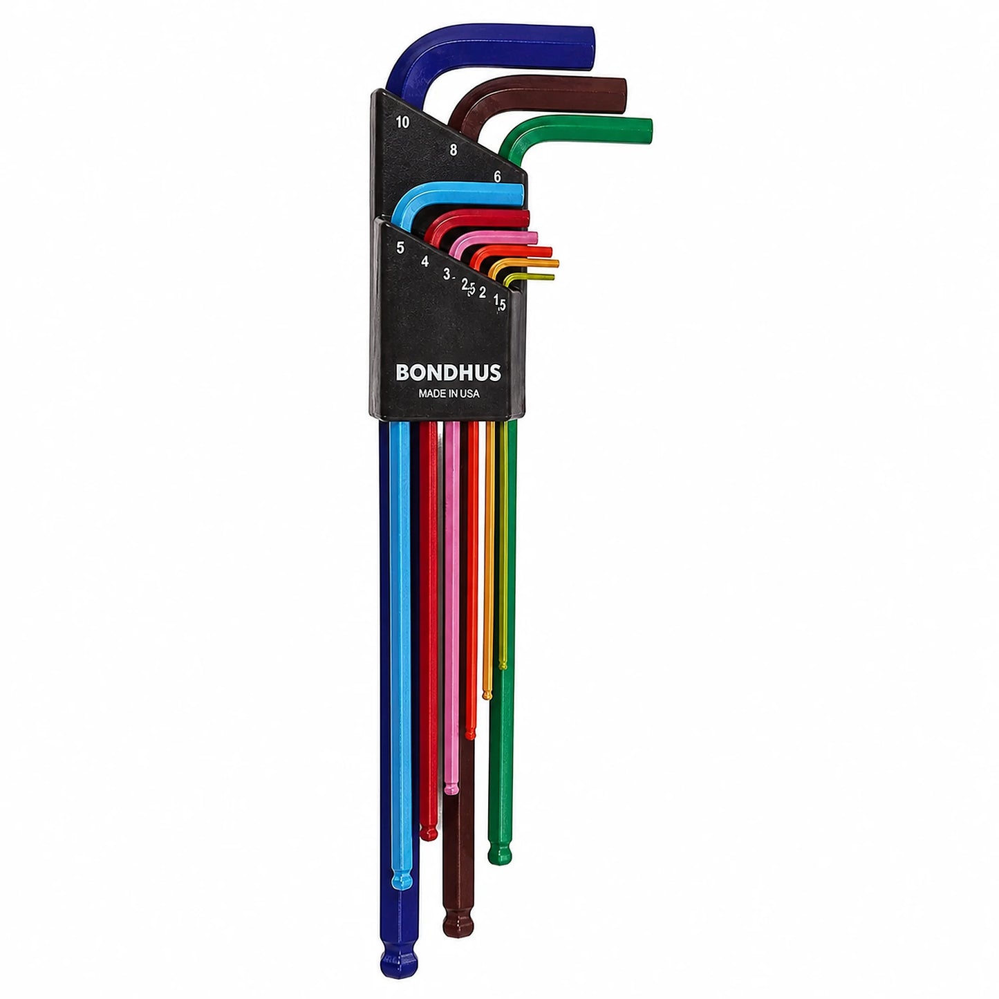 Bondhus 9pc Metric Ball End L-Wrench Set with ColorGuard - Extra Long Arm (69699)