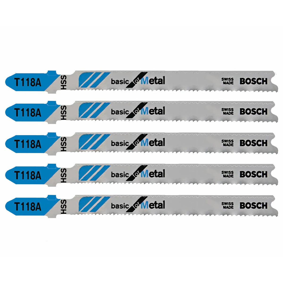 Bosch 3-5/8in 17-24 TPI Basics for Metal Straight Cut T-Shank Jig Saw Blades - 5pk