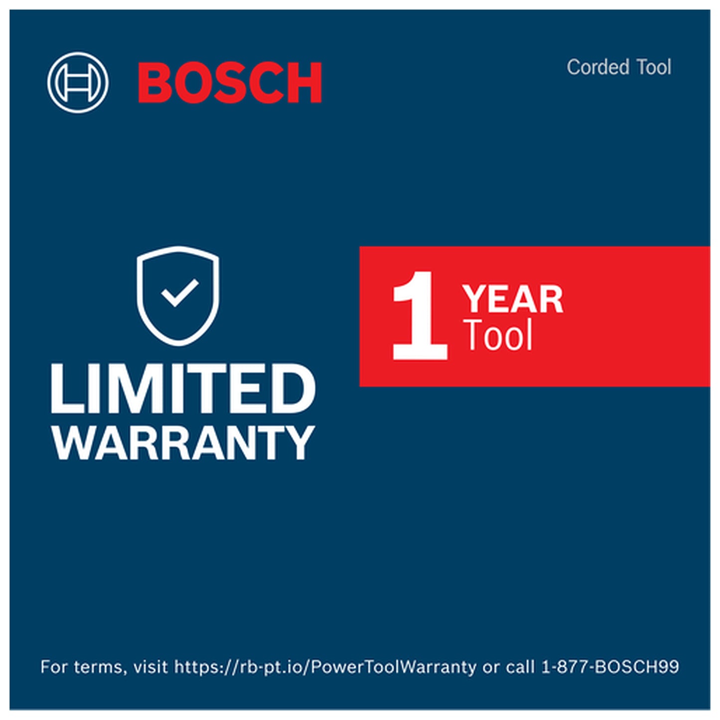 Bosch EXCM341-305GD EXPERT 12in Dual-Bevel Glide Mitre Saw – Bosch limited one-year tool warranty graphic