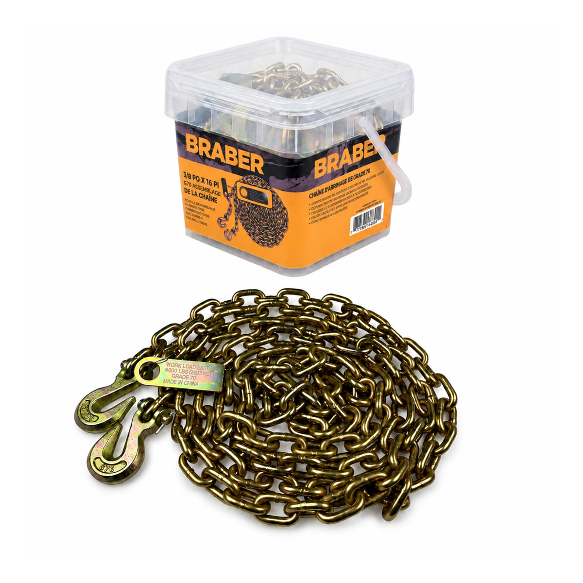 Braber Tow Chain 3/8in x 16ft Gr 70 - BQ64016038