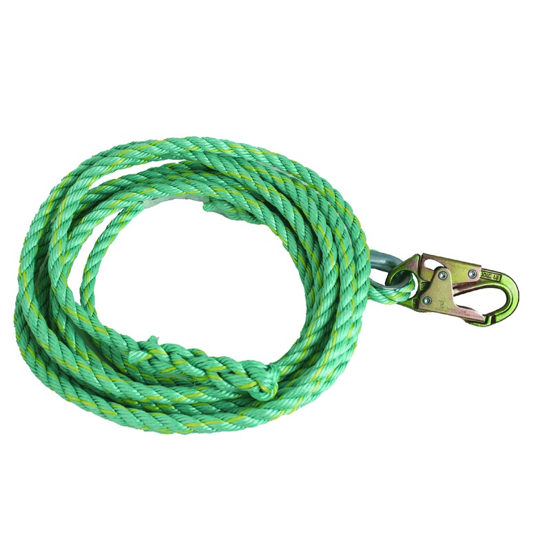 DEGIL Fallpro 100' Vertical Lifeline Rope with 3/4in Snap Hook End