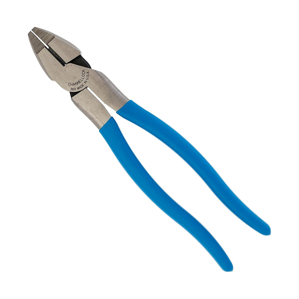 Channellock CA369 9.5-inch XLT round nose linesman pliers on a white background