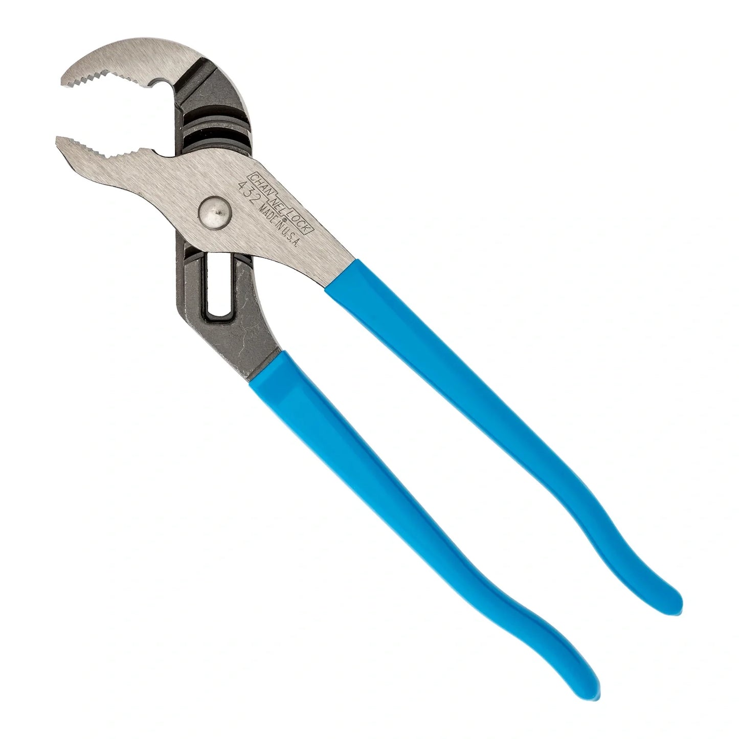 Channellock CA432 10-inch V-jaw tongue and groove pliers on a white background