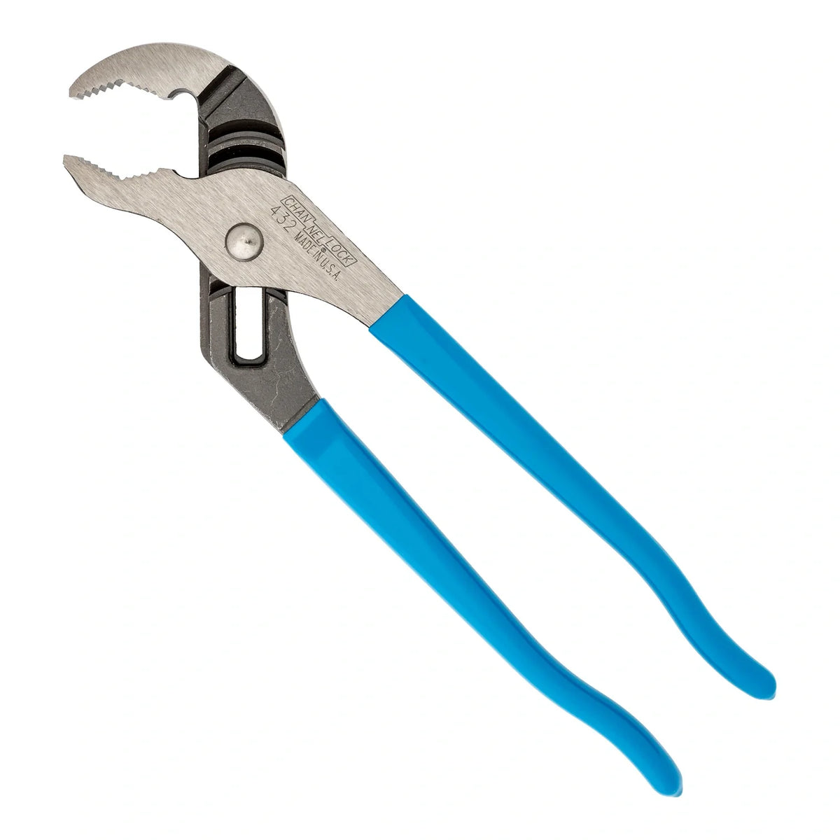 Channellock CA432 10-inch V-jaw tongue and groove pliers on a white background