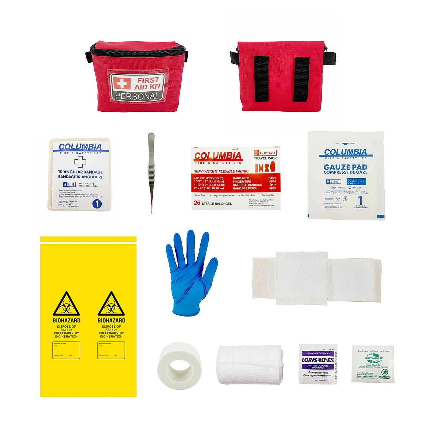 Columbia Fire & Safety WorkSafeBC personal first aid kit in soft case N-WSBC01S