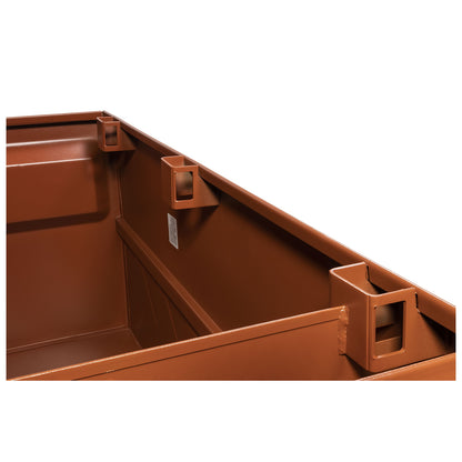 Crescent JOBOX 48in x 30in Site-Vault High-Capacity Chest – caster-ready skid-bolster detail