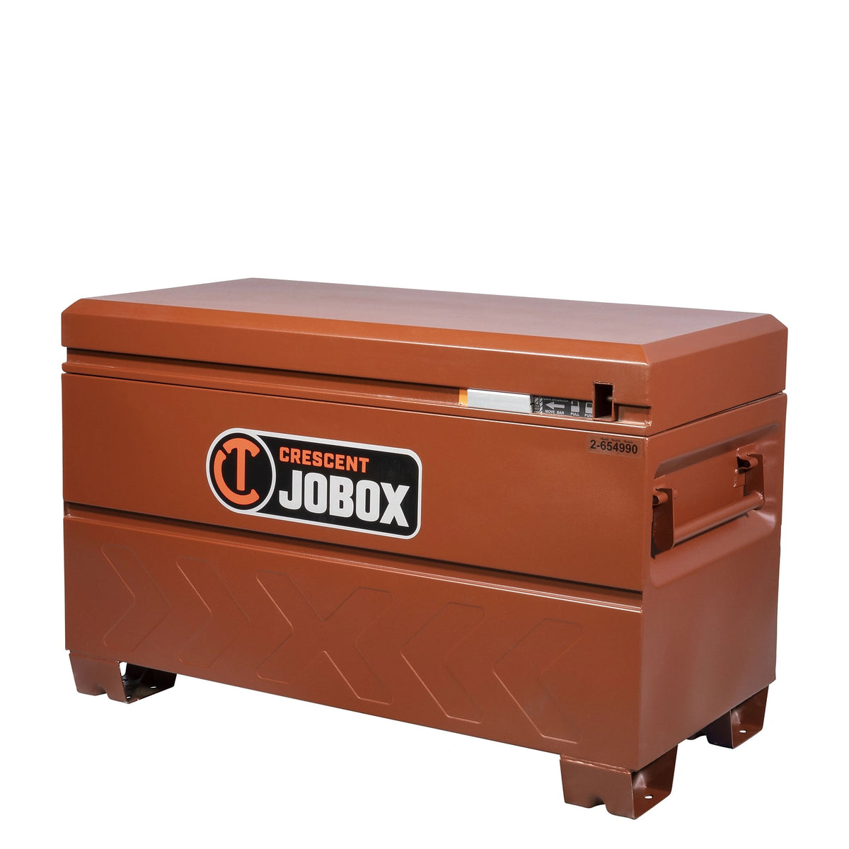 Crescent JOBOX 48in x 30in Site-Vault High-Capacity Chest – open jobsite chest with lid storage and cargo nets