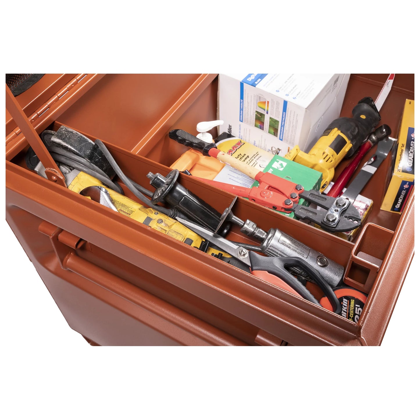 Crescent JOBOX 48in x 30in Site-Vault High-Capacity Chest – four-way EZ-Loader skid-bolster detail