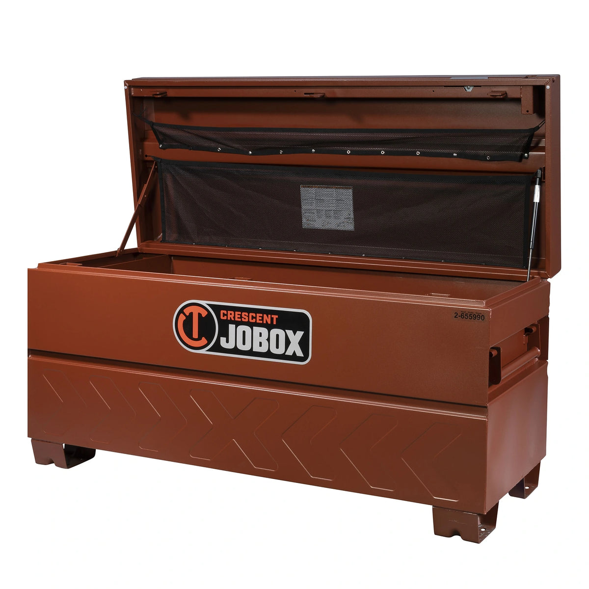 Crescent JOBOX 60in Site-Vault Heavy-Duty Chest – open 60-inch chest showing its interior storage