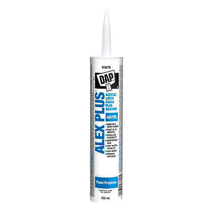 DAP Alex Plus 300ml All Purpose Acrylic Latex Caulk Plus Silicone Sealant - White
