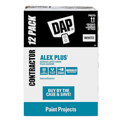 DAP Alex Plus 300ml All Purpose Acrylic Latex Caulk Plus Silicone Sealant - White