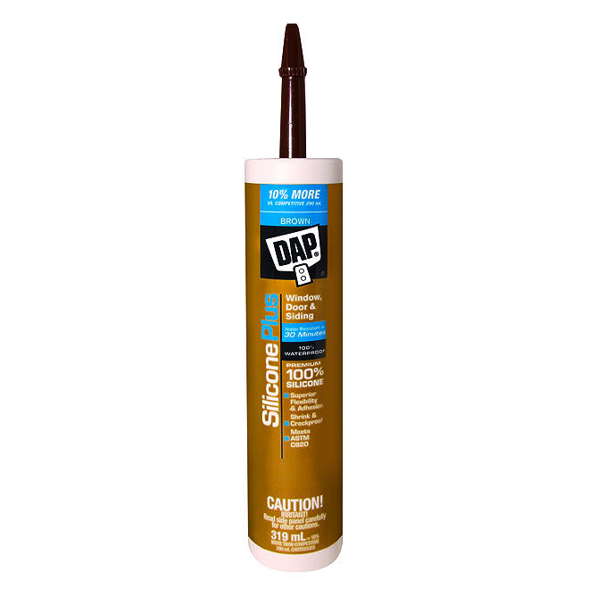 DAP 319ml SILICONE PLUS Window & Door Sealant - Brown