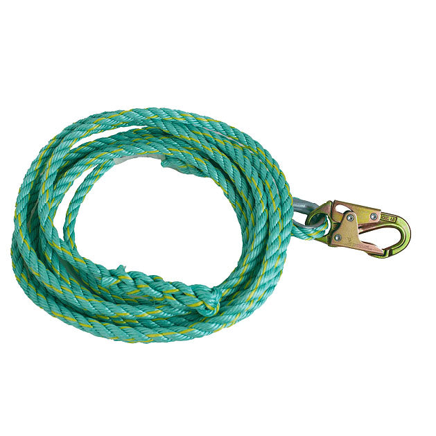 DEGIL Fallpro 50' Vertical Lifeline Rope with 3/4in Snap Hook End