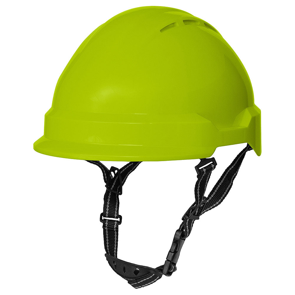 Degil Yellow Type II Americana Climbing-Style Helmet with 4-Point Ratchet Suspension