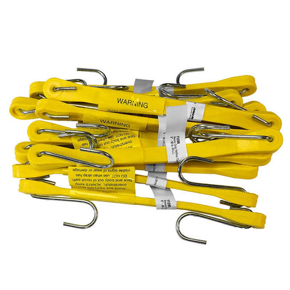 Dynaline 21in heavy-duty yellow tarp strap with S hooks - DN11297