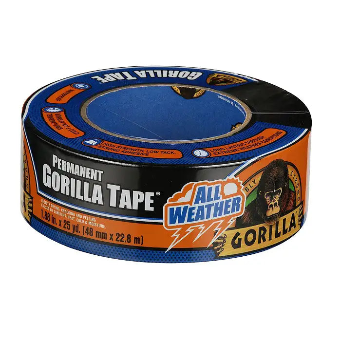 Gorilla Black 1.88in x 25yd Permanent All Weather Duct Tape