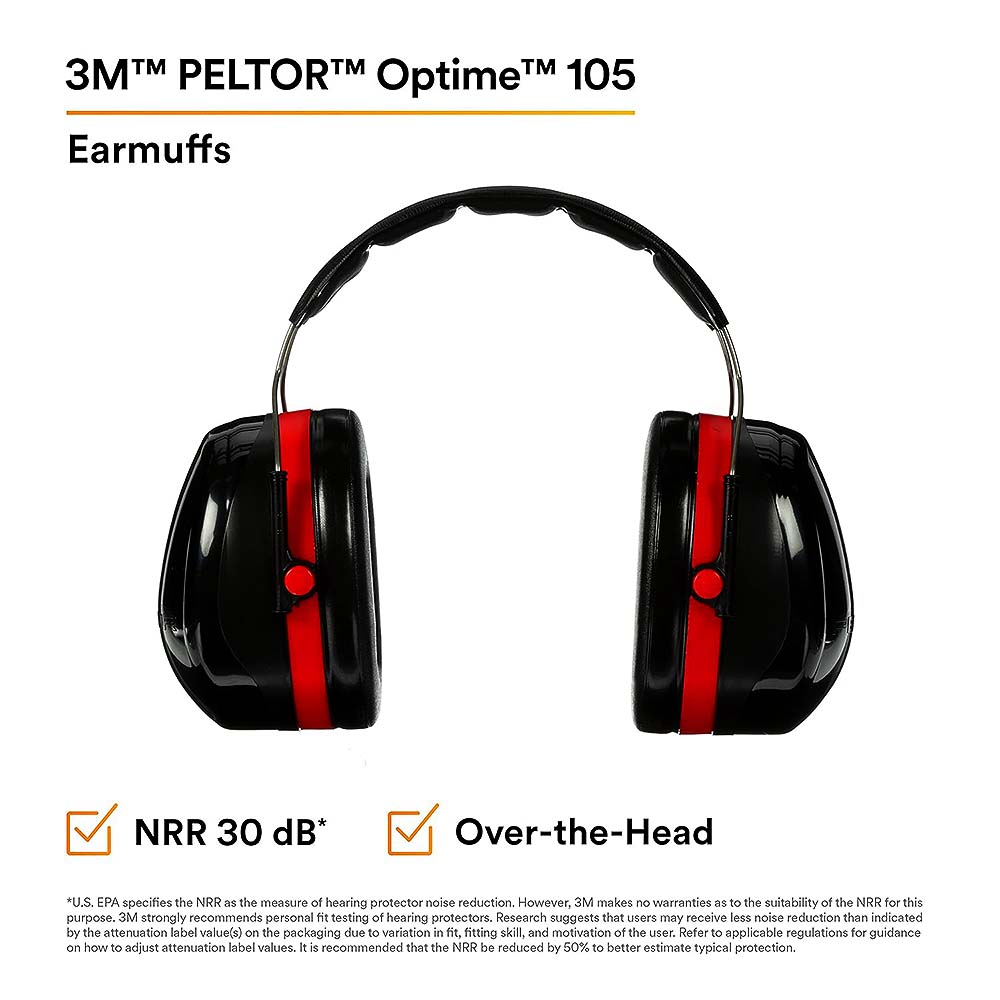 3M PELTOR Optime 105 Over-The-Head Earmuffs