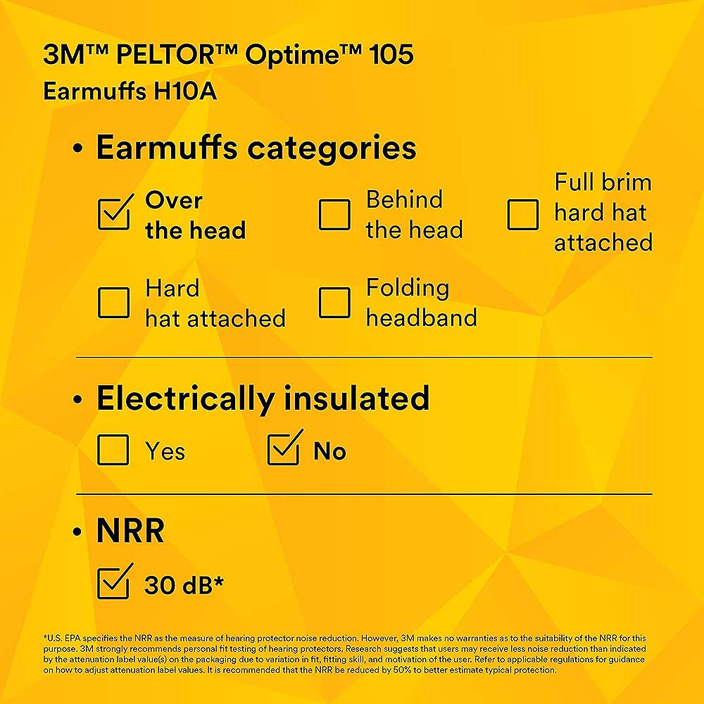 3M PELTOR Optime 105 Over-The-Head Earmuffs
