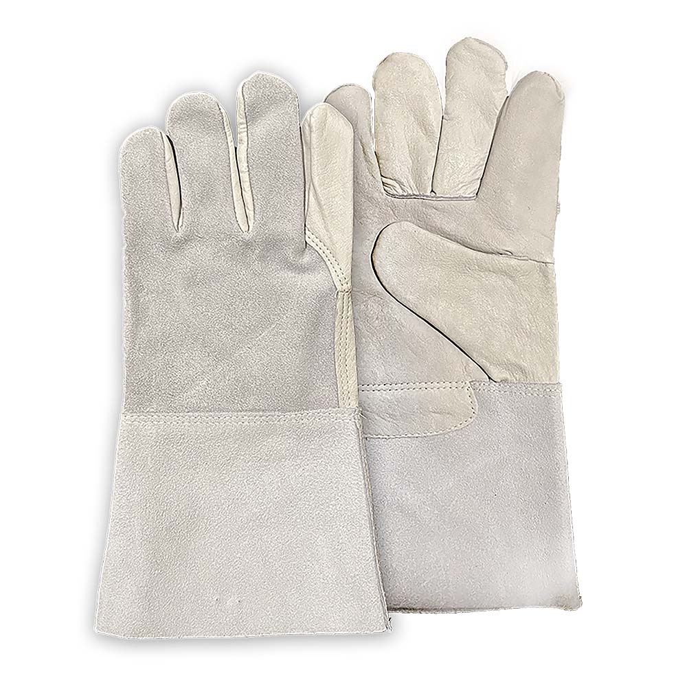 HTT Safety Heavy Duty Goat Skin & TPR Cut Resistant Long Cuff Gloves - Extra Large