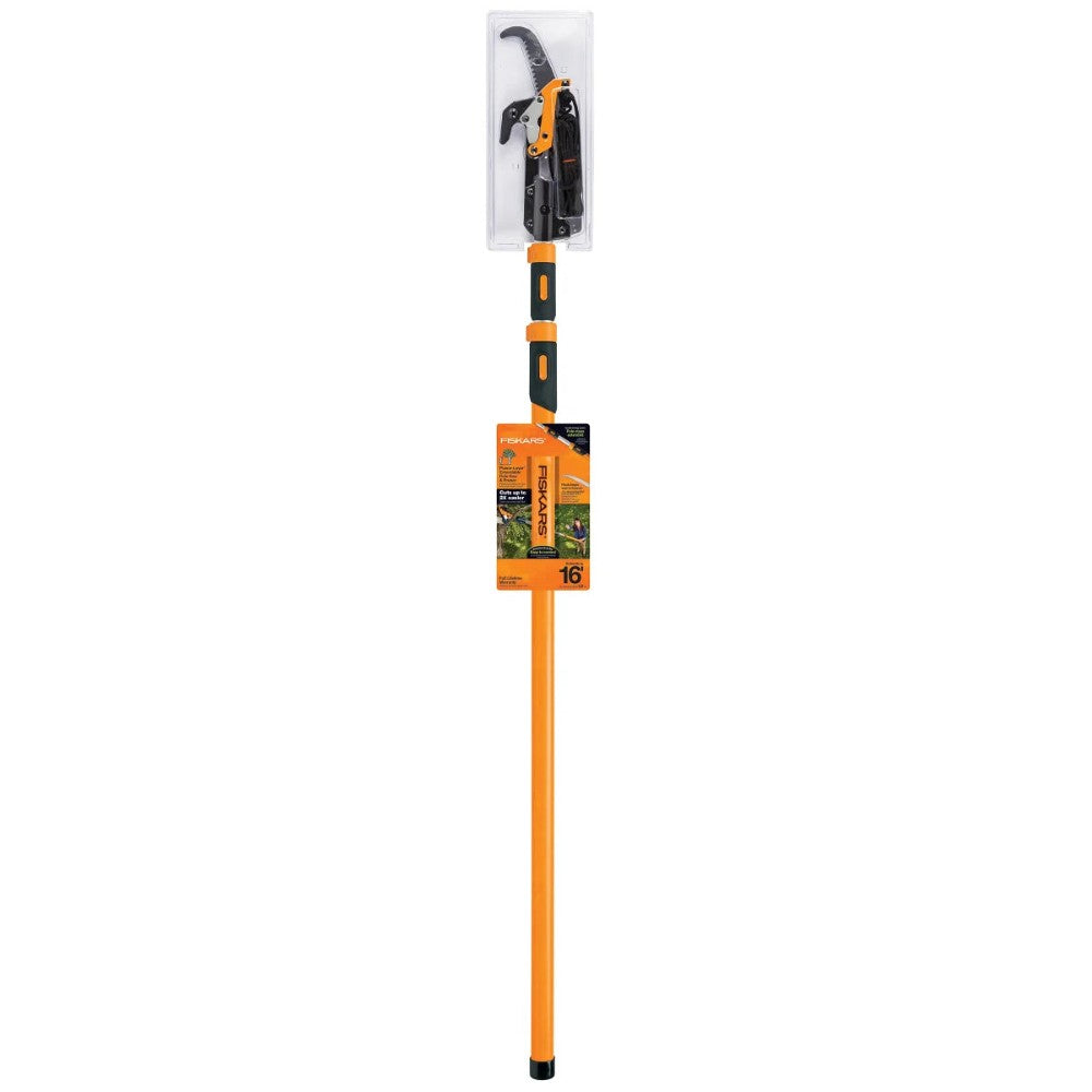 Fiskars 7'-16' PowerLever Extendable Pole Saw & Pruner