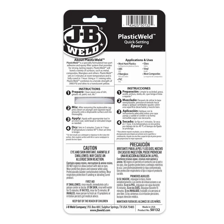 J-B Weld 25ml PlasticWeld Syringe