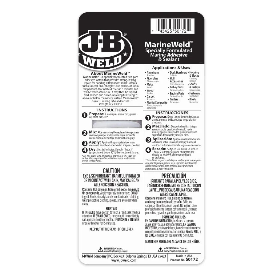 J-B Weld 25ml MarineWeld Syringe