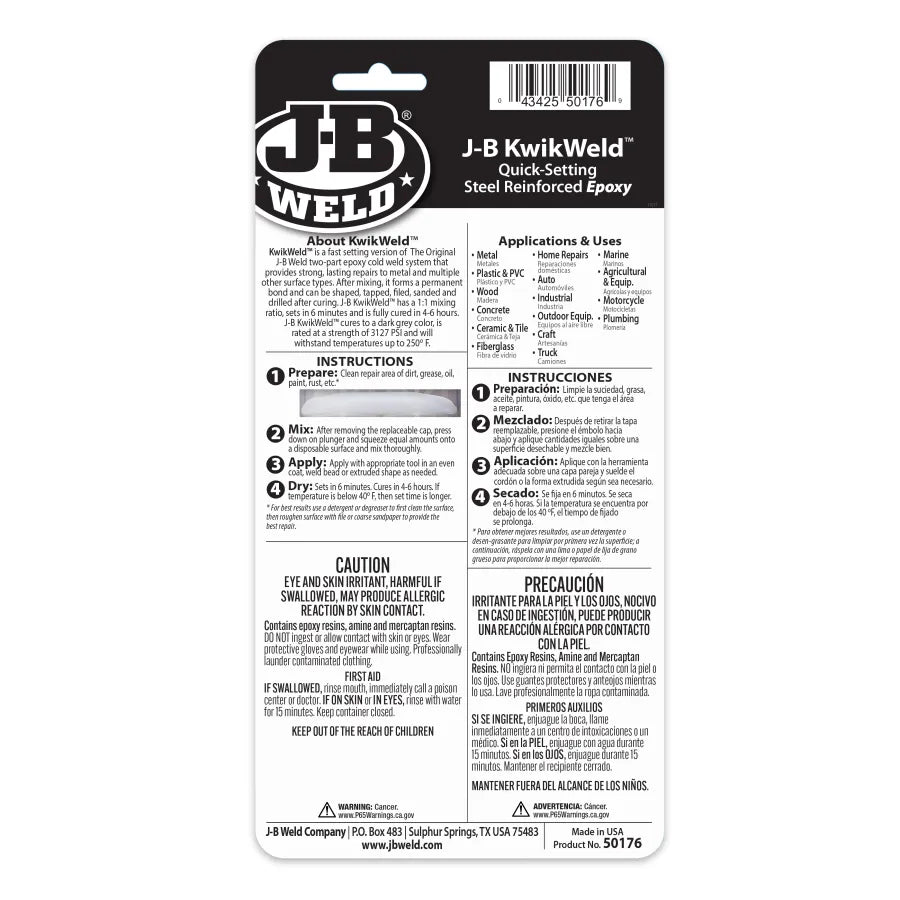 J-B Weld 25ml KwikWeld Syringe