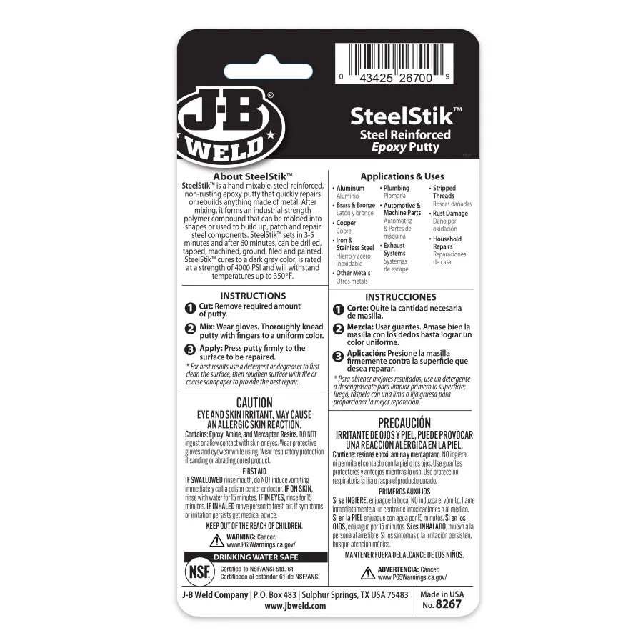 J-B Weld 2oz SteelStik Epoxy Putty