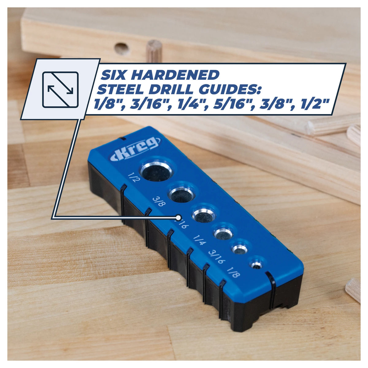 Kreg Drilling Guide - six steel drill guides (KGKDG-6000)