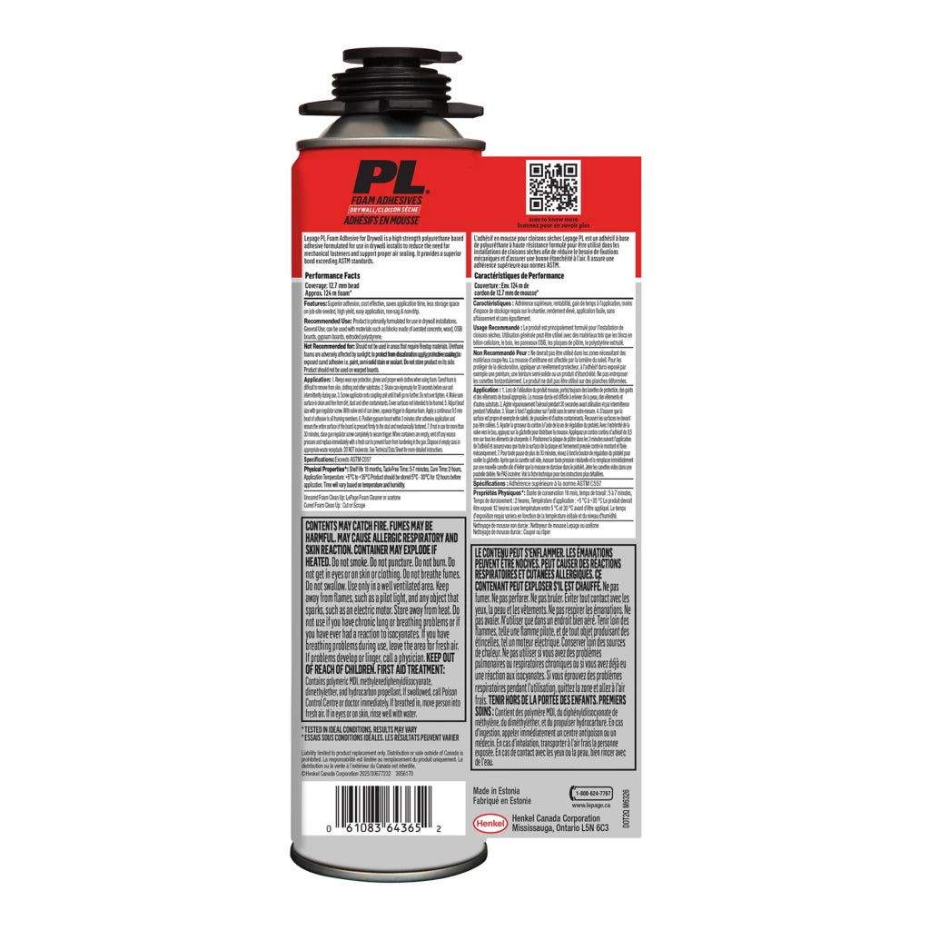 LePage 598g PL Drywall Foam Construction Adhesive - Beige