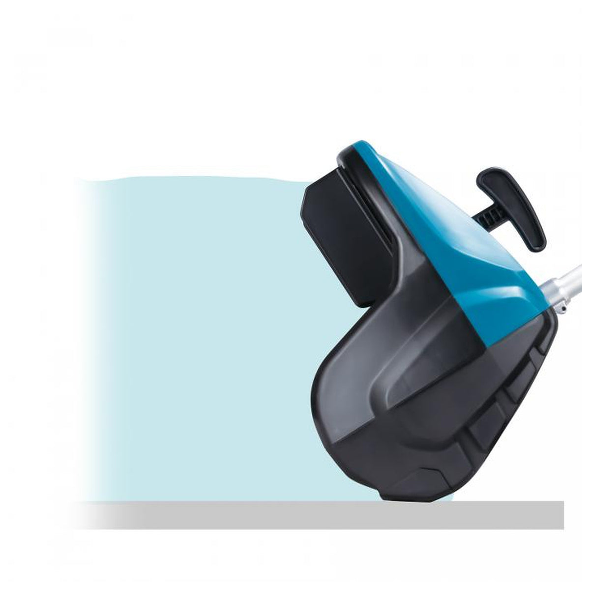 Makita SN400MP angled snow discharge side-view diagram