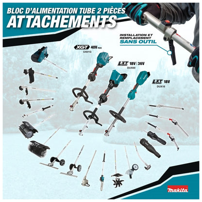 Makita DUX18Z French compatible split shaft attachments diagram