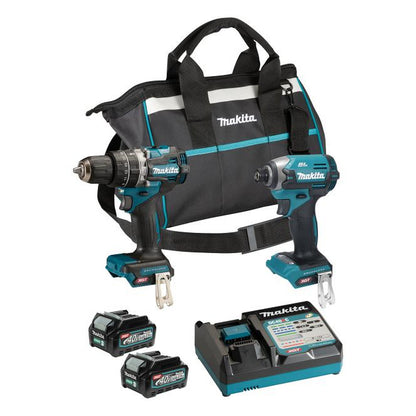 Makita DK0178G204 40V MAX XGT two-tool combo kit with tools, batteries, charger and bag