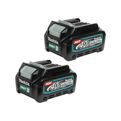 Two Makita BL4025 40V MAX XGT 2.5Ah batteries included in DK0178G204