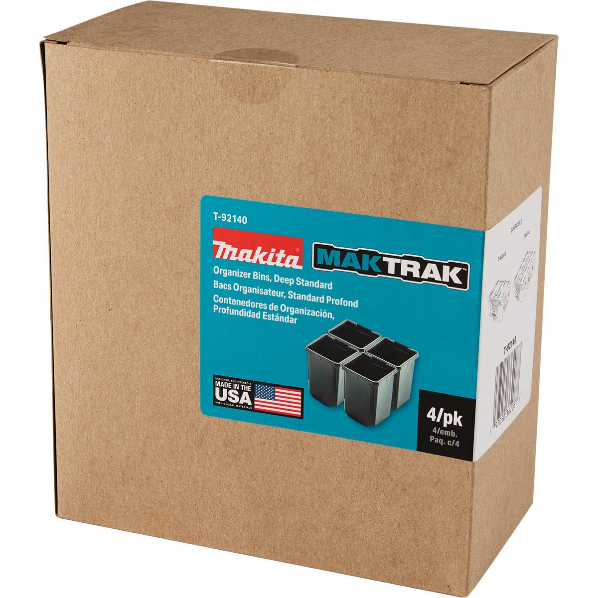 Makita 4pc MAKTRAK Deep Standard Organizer Bin Set