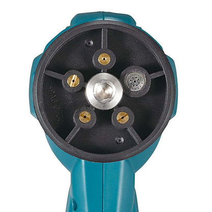 Close-up of the Makita DHW180Z 5-in-1 spray nozzle head