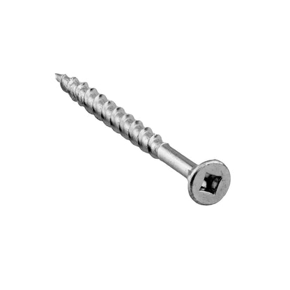 Marathon Hardware Robertson #8 x 1-1/8 Flat Head Screw with Nibs 2/3 threaded, Steel Zinc Finish - 100pk