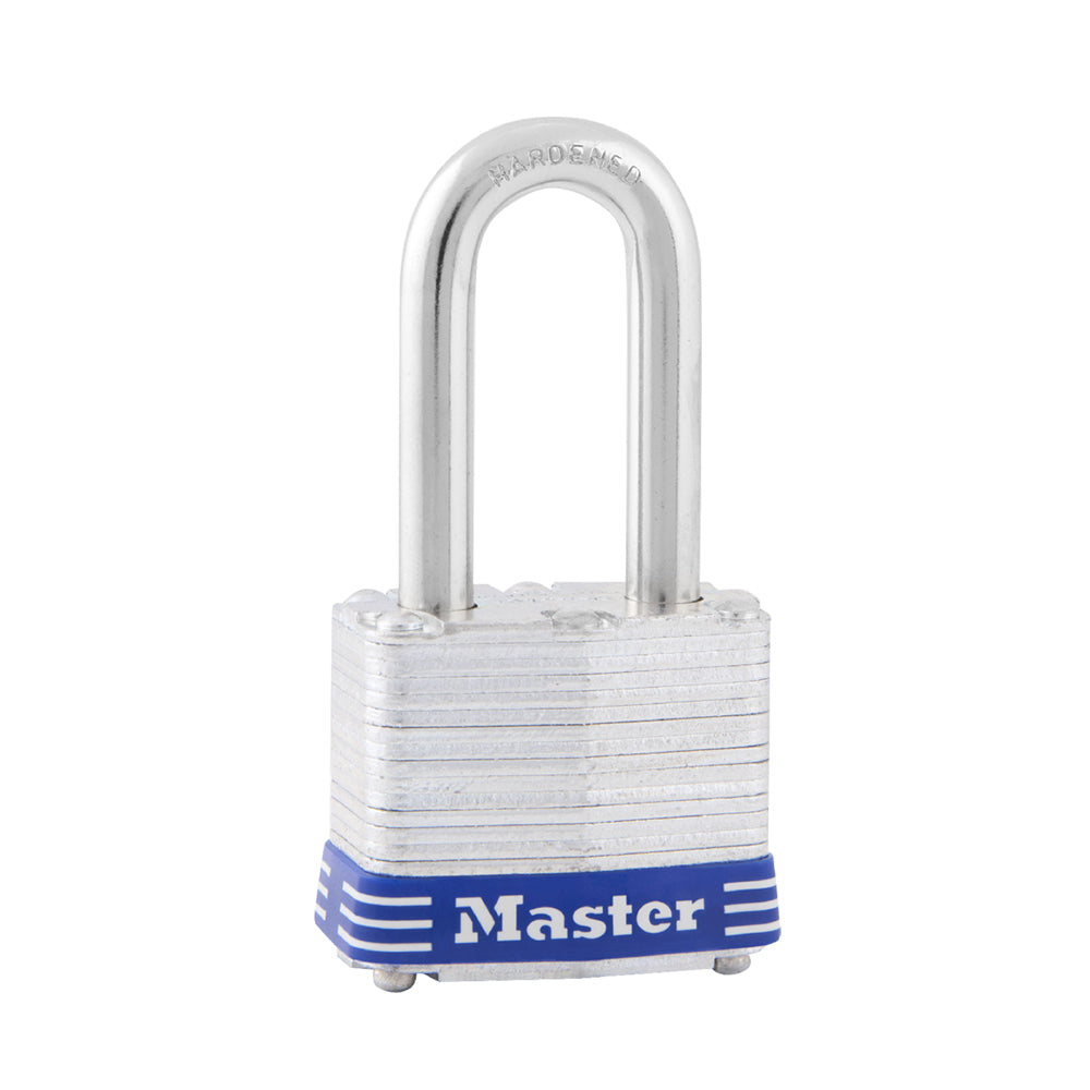 Master Lock 1-9/16in Wide Laminated Steel Warded Padlock with 1-1/2in Shackle