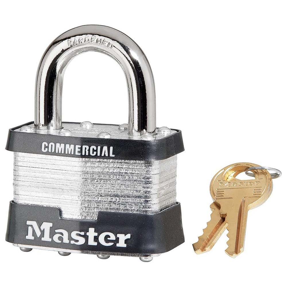 Master Lock 2in Wide Commercial Laminated Steel Warded Padlock - A112